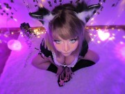 Preview 6 of POV: I'm your cute NEKO GF but.. I hiss for no reason ! 😈❤️ * ASMR Amy B * full video on OnlyFans