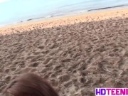 Preview 2 of Russian Girl Fucking closeup on beach