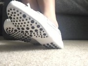 Preview 2 of White Driving Moccasins Frieda Ann Foot Fetish