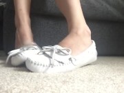 Preview 5 of White Driving Moccasins Frieda Ann Foot Fetish