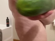 Preview 6 of Mature MILF BBW Cucumber in Ass 🥒 fun anal and then I eat it food