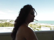 Preview 2 of A sexy cigarette on the terrace of the hotel
