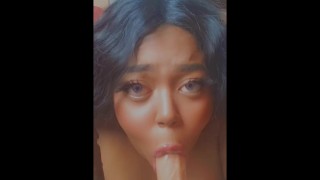 Sexy Ebony BBW Princess Sucking Dildos 