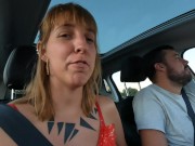Preview 2 of I made him stop the car on a small road, sucked his dick, orgasmed many times and made the seats wet
