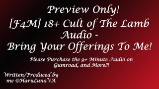 FOUND ON GUMROAD - 18+ Cult of The Lamb Audio! Bring Your Offerings To Me!