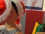 Preview 4 of Gays Benjamin Riley and Miccah Cowell anal fuck on Christmas