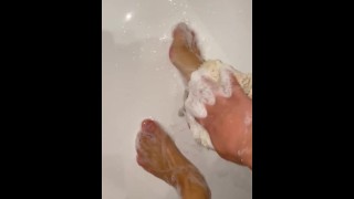 Foamy masturbation in the shower. Legendary cum