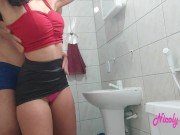 Preview 1 of beautiful latina brunette fucks in the bathroom and gets huge cum