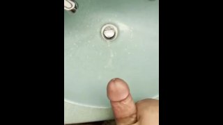 You either cum in the sink or sink in the cum - T shoots his load 