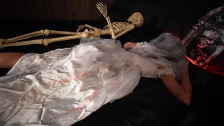 Halloween Teen Bride Gets Fucked and Creampied! No Tricks Just Treats POV