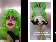Preview 1 of Teaser - Naughty Jennifer wears clown paint & pies herself with shaving foam
