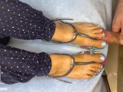 Preview 3 of Havaianas gladiator sandals footjob and cum on them