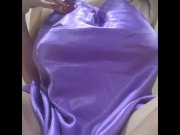 Preview 1 of Playing with and caressing myself in my new silk dress