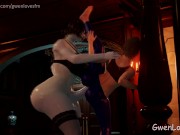 Preview 4 of Lady Dimitrescu Fucks Jill Ass "Futas" "Yoga pants" (Blender)