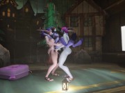 Preview 2 of Futa Elves have a Threesome with a hot Demon Girl Double Penetration | Warcraft 3D Porn Parody