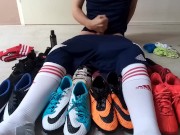 Preview 3 of Big cumshot over all my sneakers and cleats