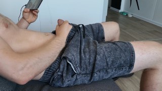 HOT GUY Jerking Off alone at home watching porn(big dick)