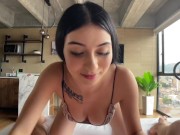 Preview 2 of All Natural Latina Teen Fucks Old Man After her English Class - POV Sex and Squirting