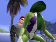 Preview 2 of She Hulk Also Likes Cocks Full of Semen - Sexual Hot Animations