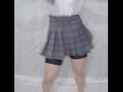Preview 1 of Big ass schoolgirl dancing and masturbating for TikTok after school ~ Mimimi