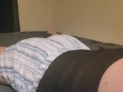 Preview 2 of Milf talking dirty while humping bed