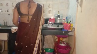 Horny Sali get fucked in kitchen while working by jija ji