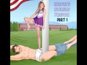 Preview 1 of Aurora's Flagpole (Extreme Ballbusting Facesitting Cheerleaders) (Part 1 of 3)