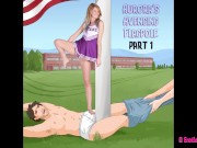 Preview 2 of Aurora's Flagpole (Extreme Ballbusting Facesitting Cheerleaders) (Part 1 of 3)