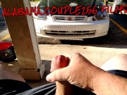 Preview 2 of Risky cumshot fat cock Explodes in the parking lot