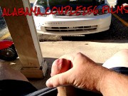 Preview 6 of Risky cumshot fat cock Explodes in the parking lot