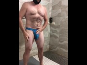 Preview 2 of Strip Tease While Getting Into The Shower To Masturbate & Swallow Own Cum For You