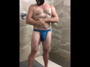 Preview 4 of Strip Tease While Getting Into The Shower To Masturbate & Swallow Own Cum For You