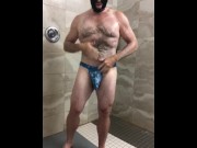 Preview 5 of Strip Tease While Getting Into The Shower To Masturbate & Swallow Own Cum For You