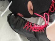 Preview 1 of Know your place! Dog uses tongue to clean goddess boots.