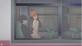 Futaba Sakura and Ren Amamiya have deep fucking on the bus. - Persona 5 Hentai