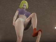 Preview 3 of Android C18 does a sockjob with her orange socks from various points of view