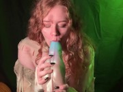Preview 1 of Busty Teen Takes XL Bad Dragon Dildo on Halloween POV Sex Cowgirl Monster Fucker - BustySeaWitch