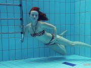 Preview 3 of Russian redhead big tits model Katrin Privsem swimming