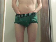 Preview 6 of Twink Pisses His Green Calvin Klein Boxer Briefs