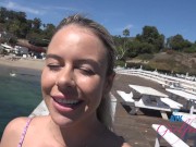 Preview 4 of Beach babe Summer Vixen goes on a ride and sucks cock POV (GFE) Roadhead