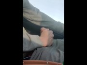 Preview 2 of SLOW MOTION johnholmesjunior shooting cum load while driving on highway slow motion