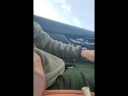Preview 1 of SLOW MOTION johnholmesjunior shooting huge cumload while driving on vacation slow motion