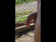 Preview 3 of SLOW MOTION johnholmesjunior flashing huge soft cock on nude beach slow motion