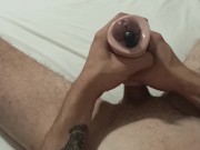 Preview 5 of Teasing myself with vibrating toy. Ruined orgasm and hands free cumshot