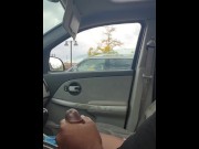 Preview 1 of Public masturbation in car dick flashing