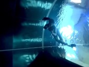 Preview 5 of Bond Girl, underwater stunts, nerd girl, high heels glamor and underwater swimming retro style