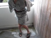 Preview 2 of I peeed in my yukata and masturbated and ejaculated.