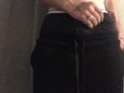 Preview 4 of A guy in sweatpants jerked off his dick and cumshot