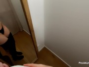 Preview 1 of Fucked His Wife In Dressing Room - Creampie Licking and Ass Flashing in Public