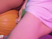 Preview 5 of Fakehub Originals - Pumping the pumpkin before Halloween Thai girl leaves the party to fuck a teen